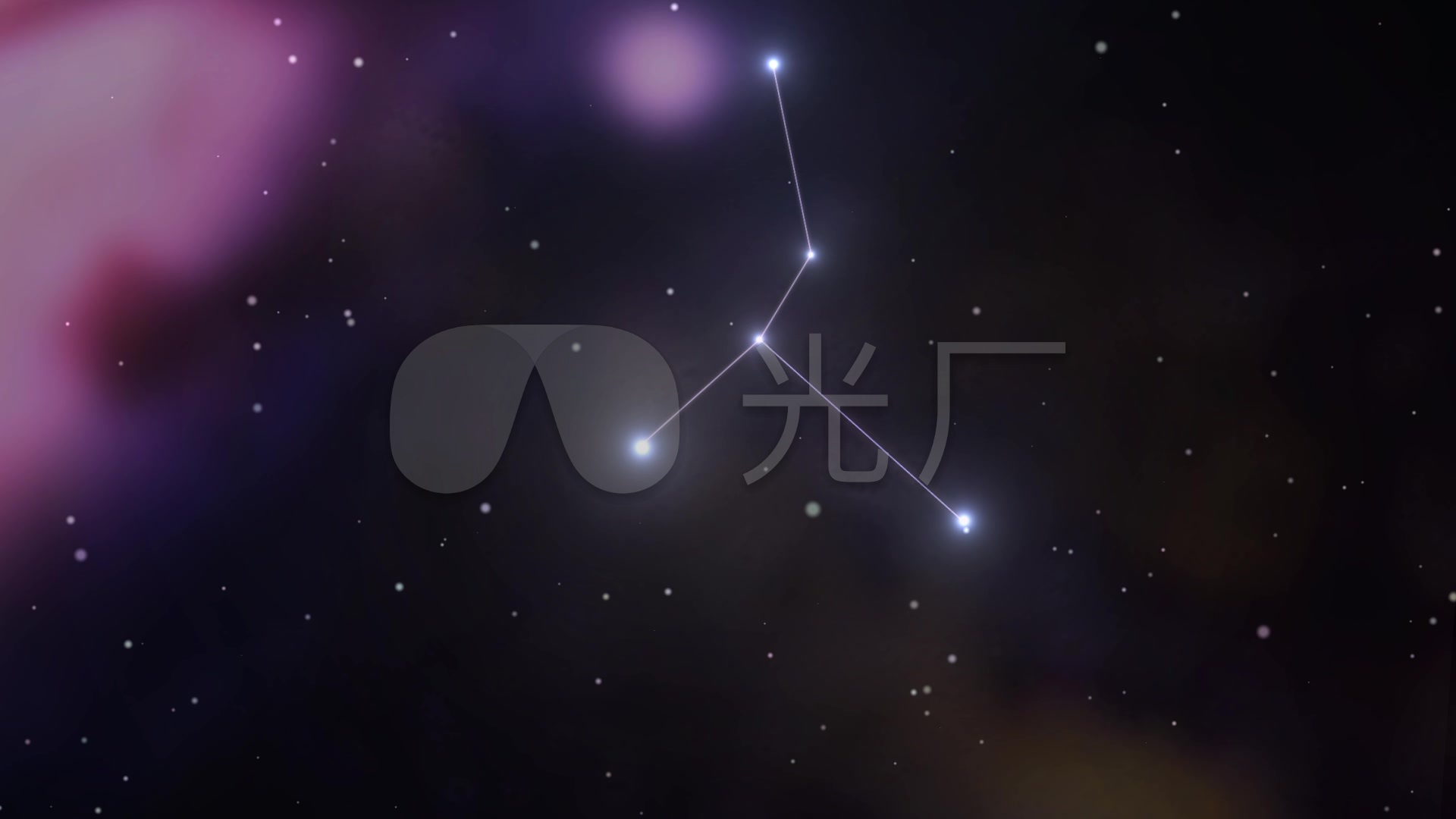 十二星座巨蟹座主恒星连线动画_1920x1080_高清视频