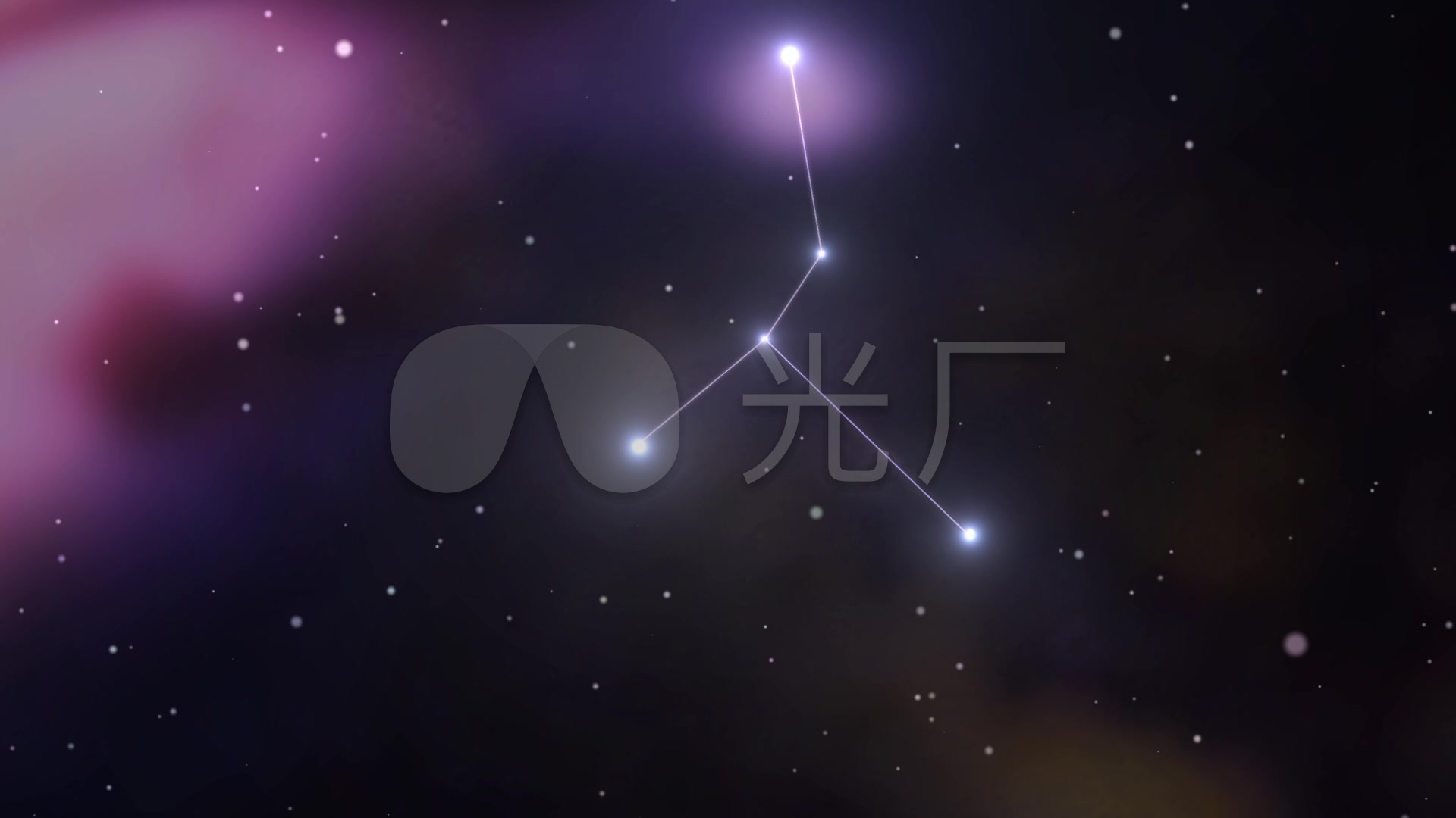 十二星座巨蟹座主恒星连线动画_1920x1080_高清视频