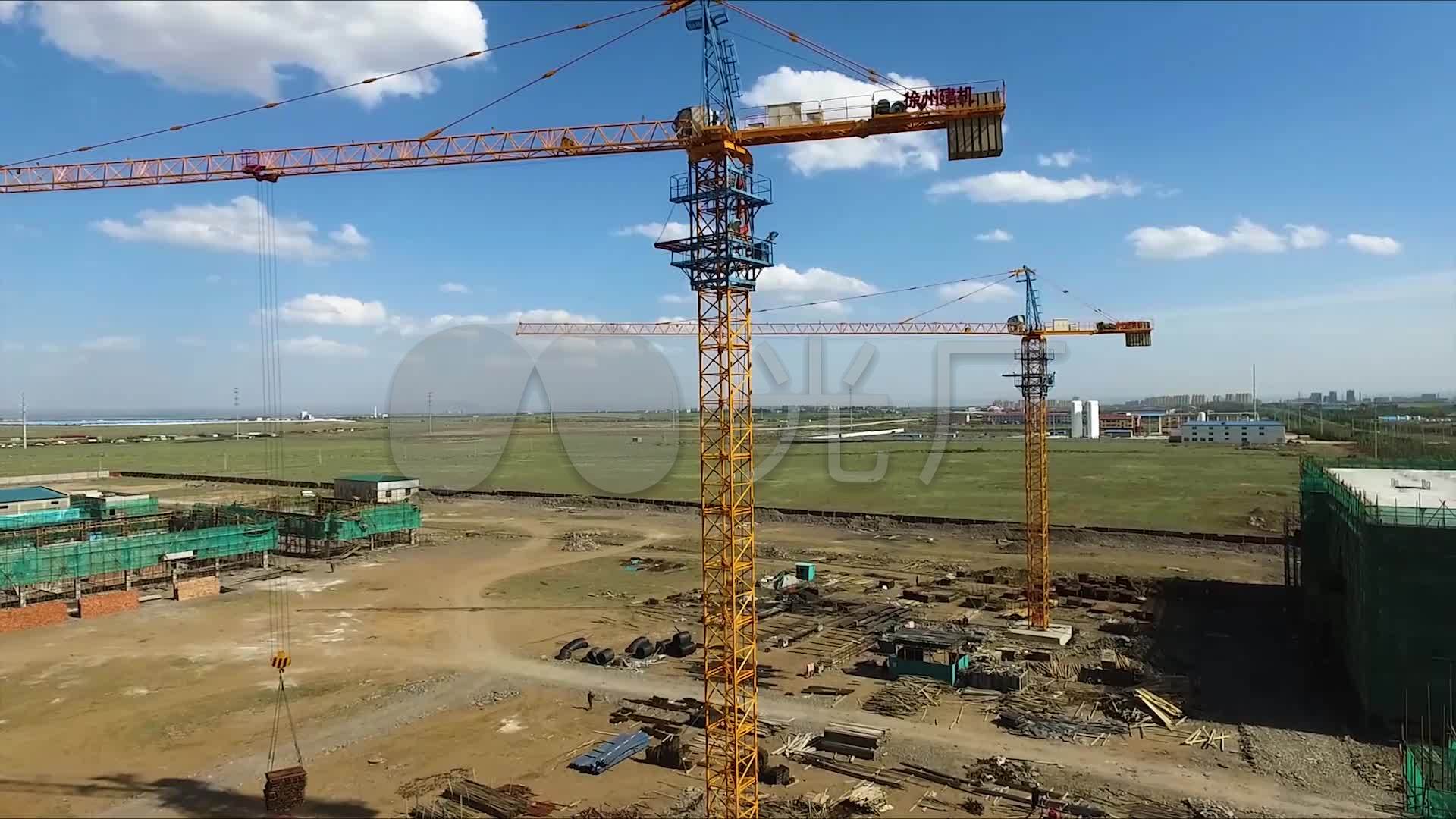 建筑工地施工塔吊作业合集