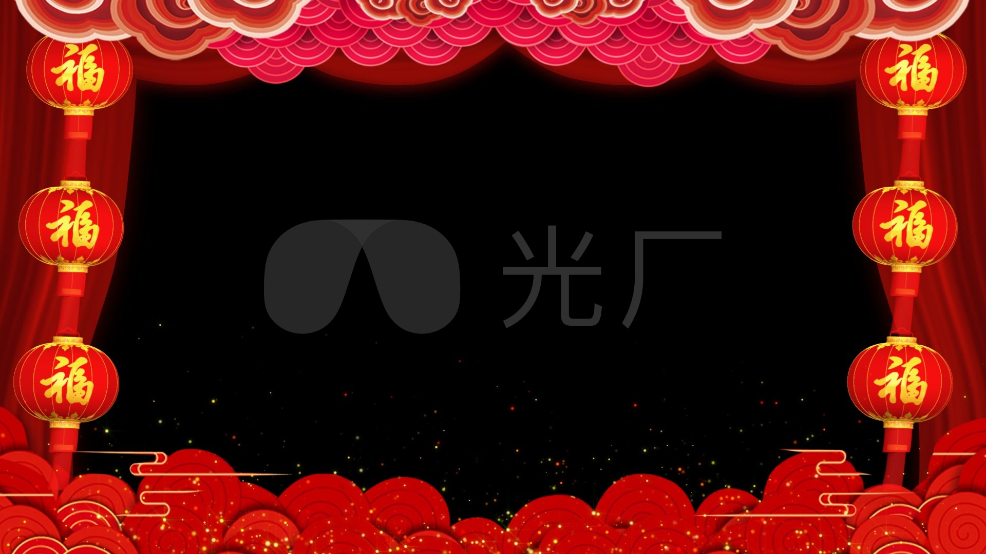 新年拜年边框循环带通道_1920x1080_高清视频素材下载