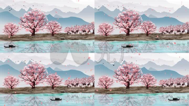 水墨中国风田园背景