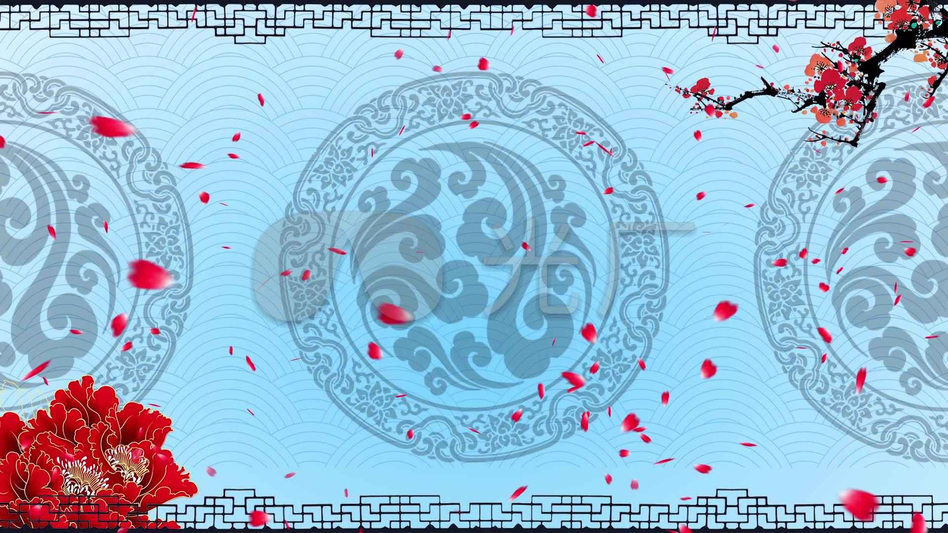 视频素材 舞台背景 中国风背景 中国风花纹戏曲京剧相声小品文化led