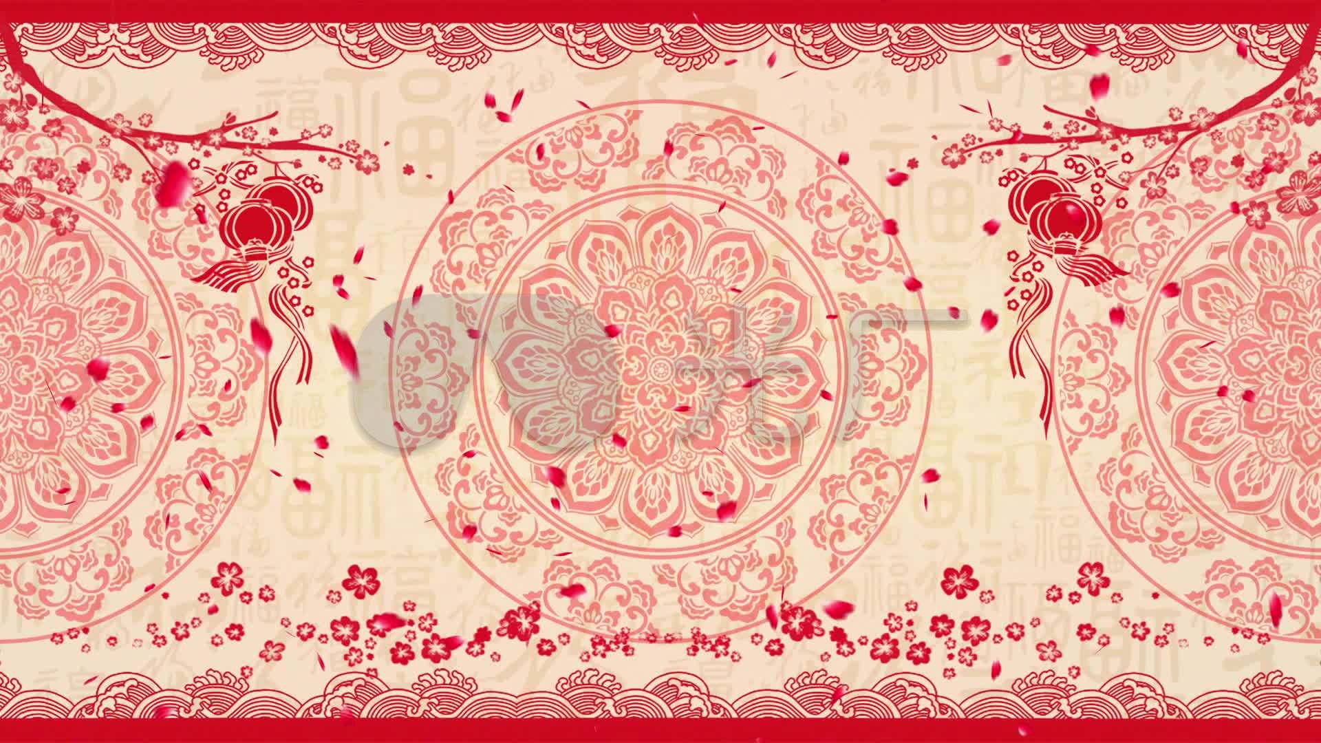 喜庆中国风花纹相声小品戏曲京剧led背景_1920x1080