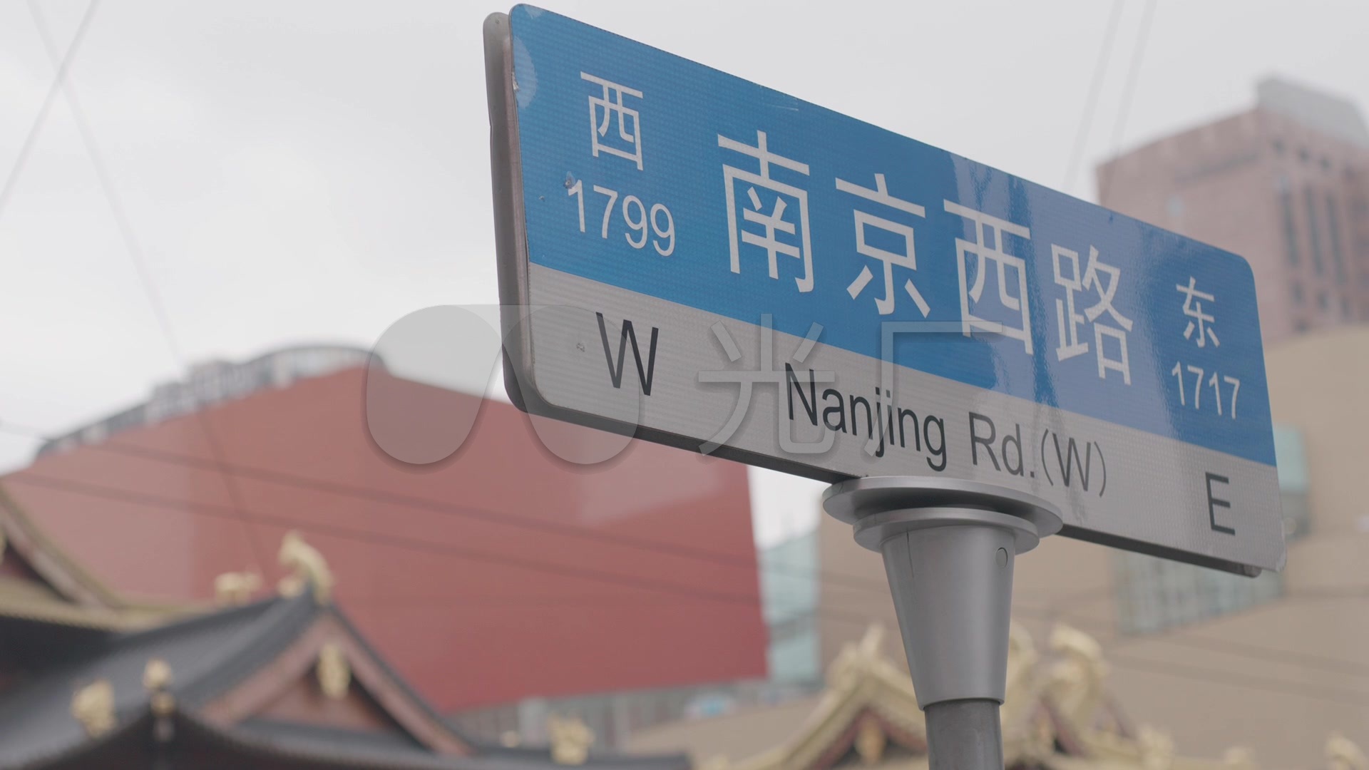 上海南京西路路牌_1920x1080_高清视频素材下载(编号