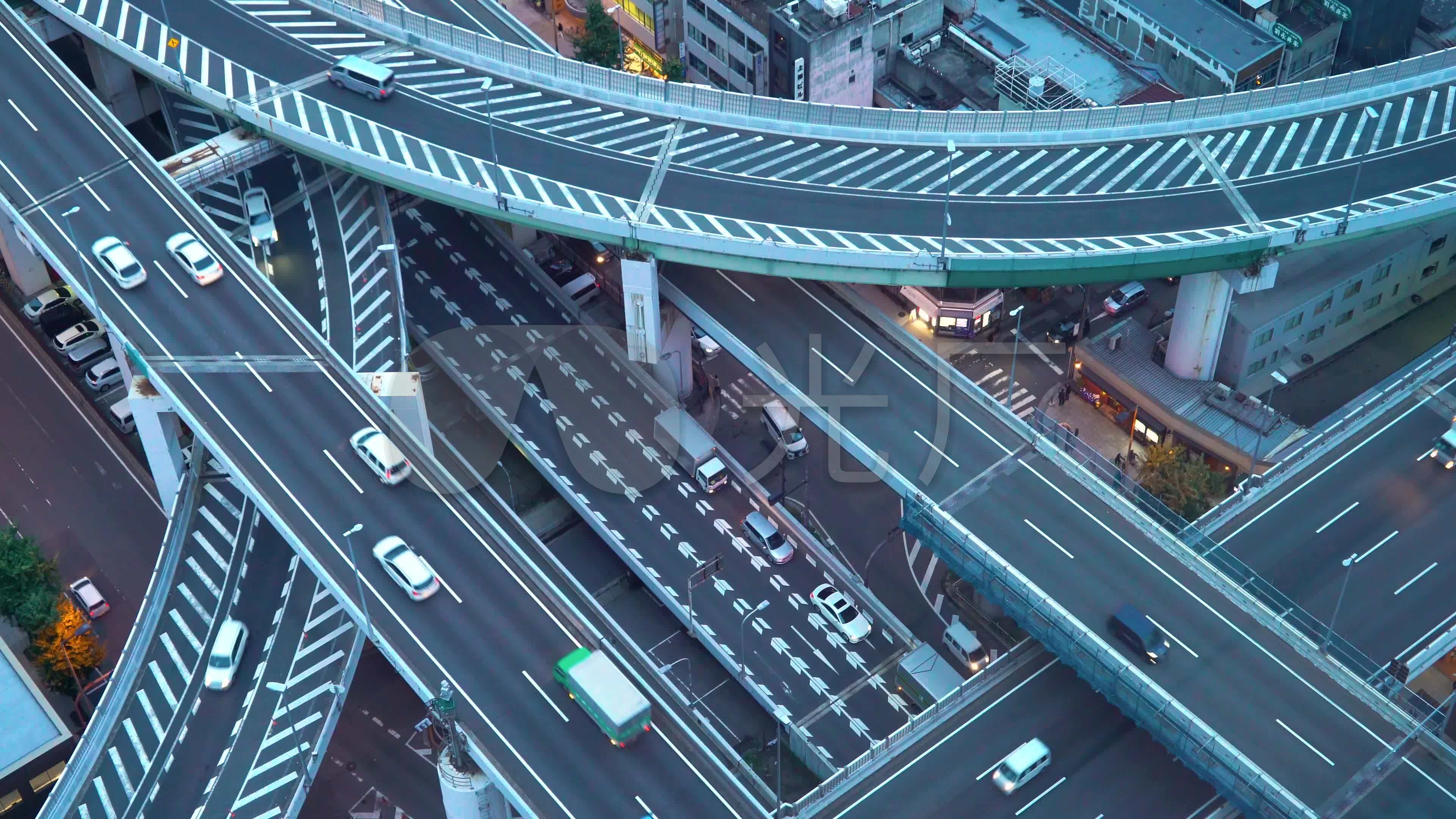 城市交通航拍摄影城市立交桥_3840x2160_高清视频素材
