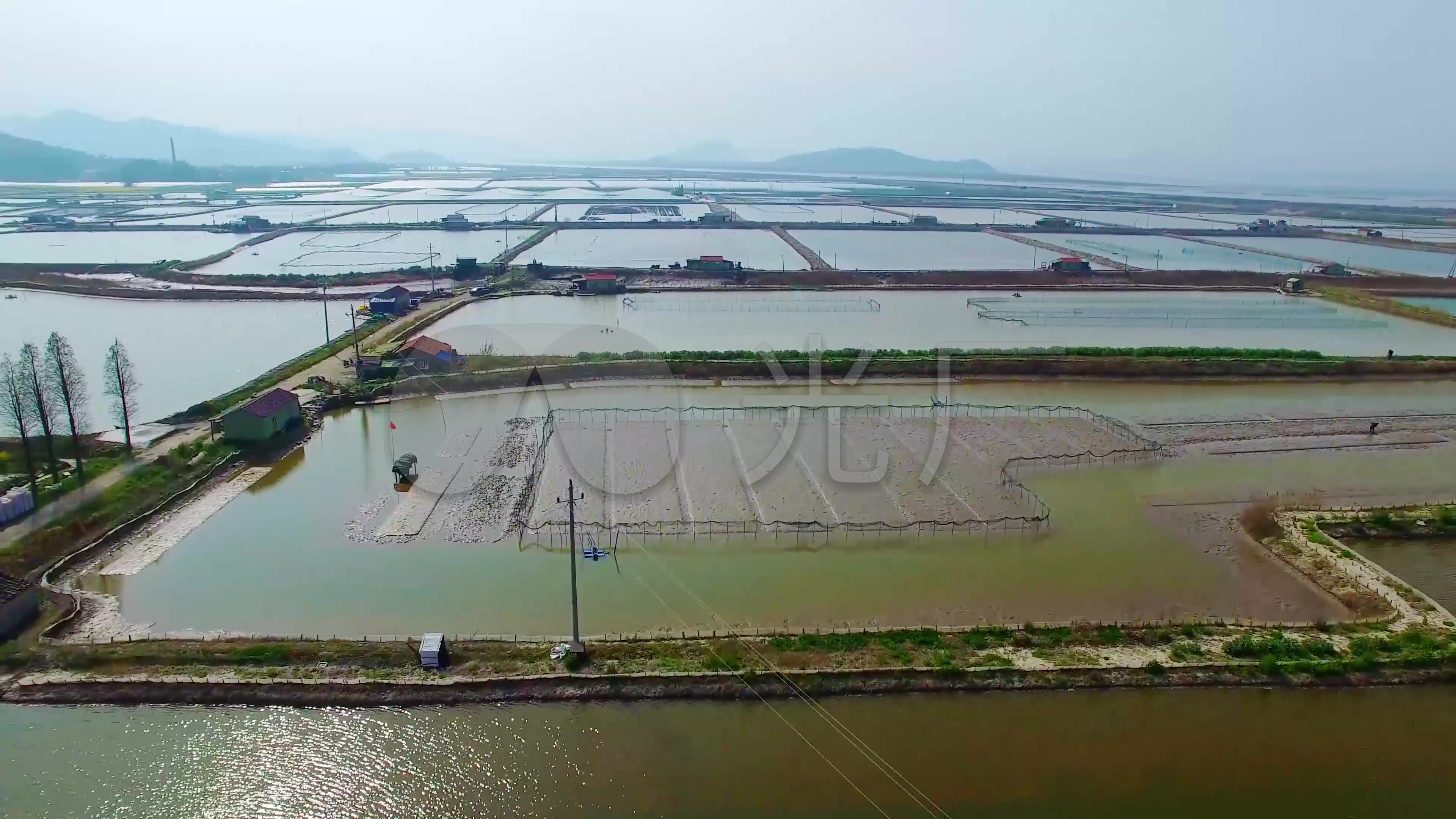 航拍台州三门青蟹养殖基地_3840x2160_高清视频素材下载(编号:3088110