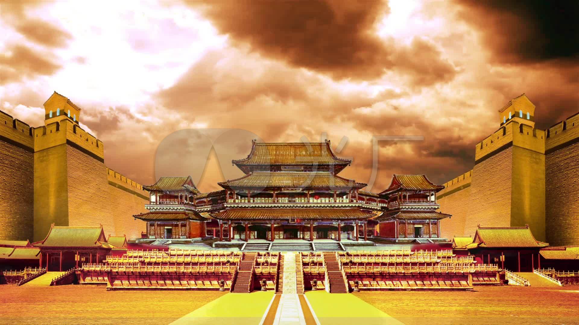 大气壮观古代皇宫大殿宫殿建筑视频素材_1920x1080