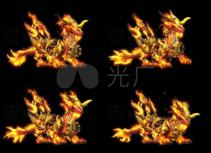 黄色火龙怪兽怪兽神兽