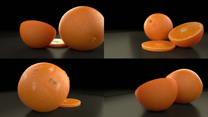 三维橙子脐橙橘子模型