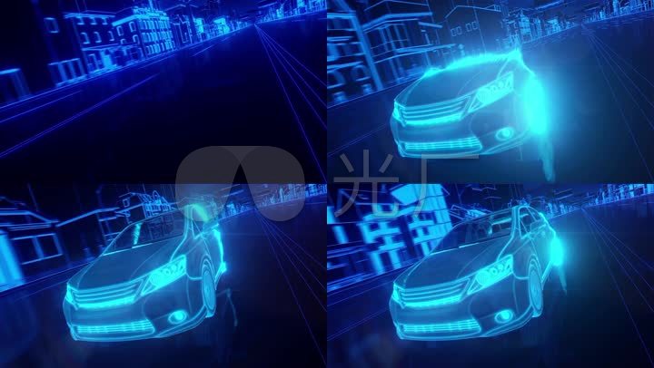 科技感城市建筑未来感汽车