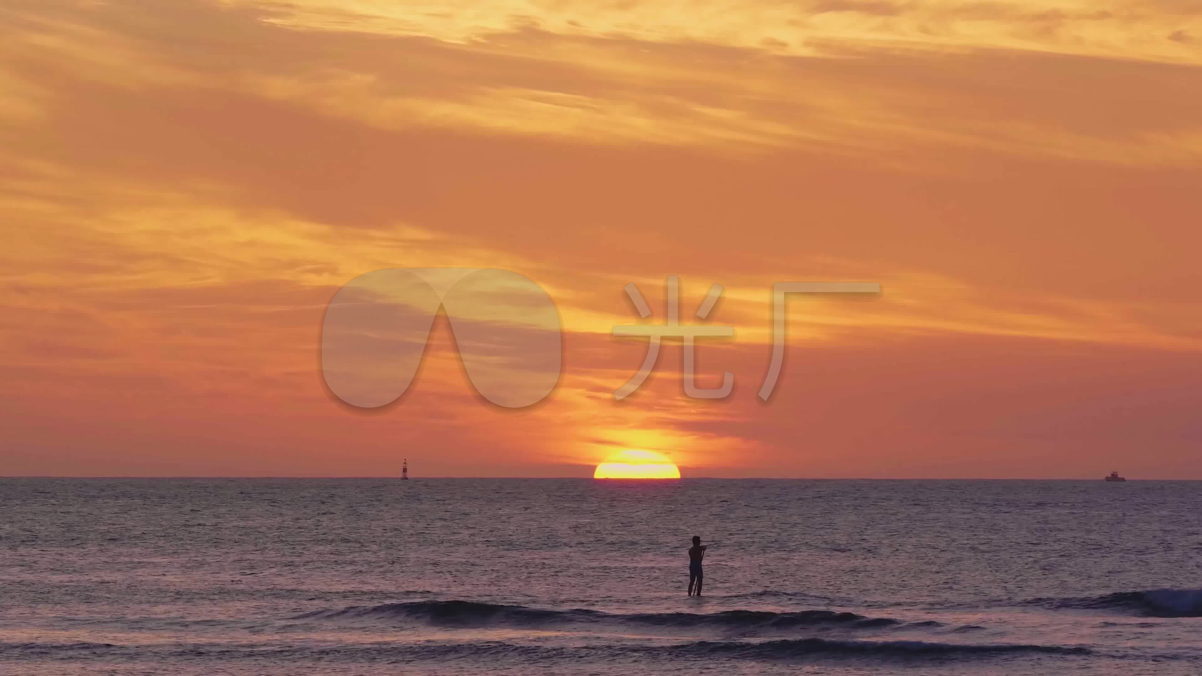 4k夕阳下的海边落日_3840x2160_高清视频素材下载(:)