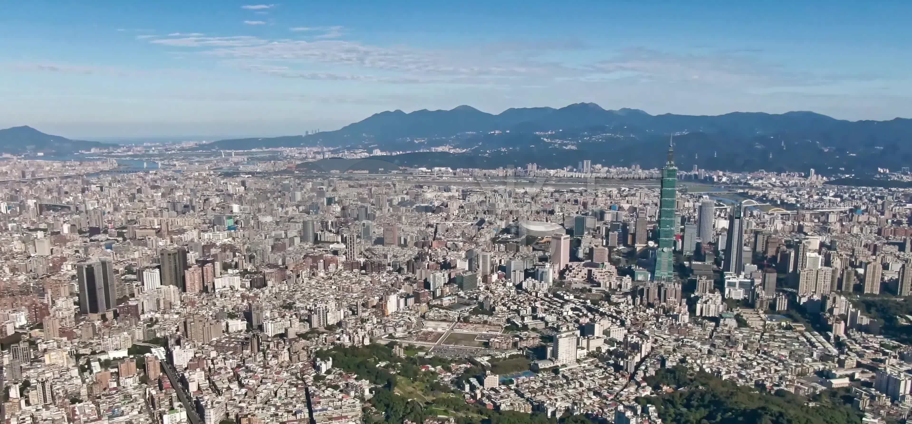 台北全景航拍_3840x1784_高清视频素材下载(编号:)