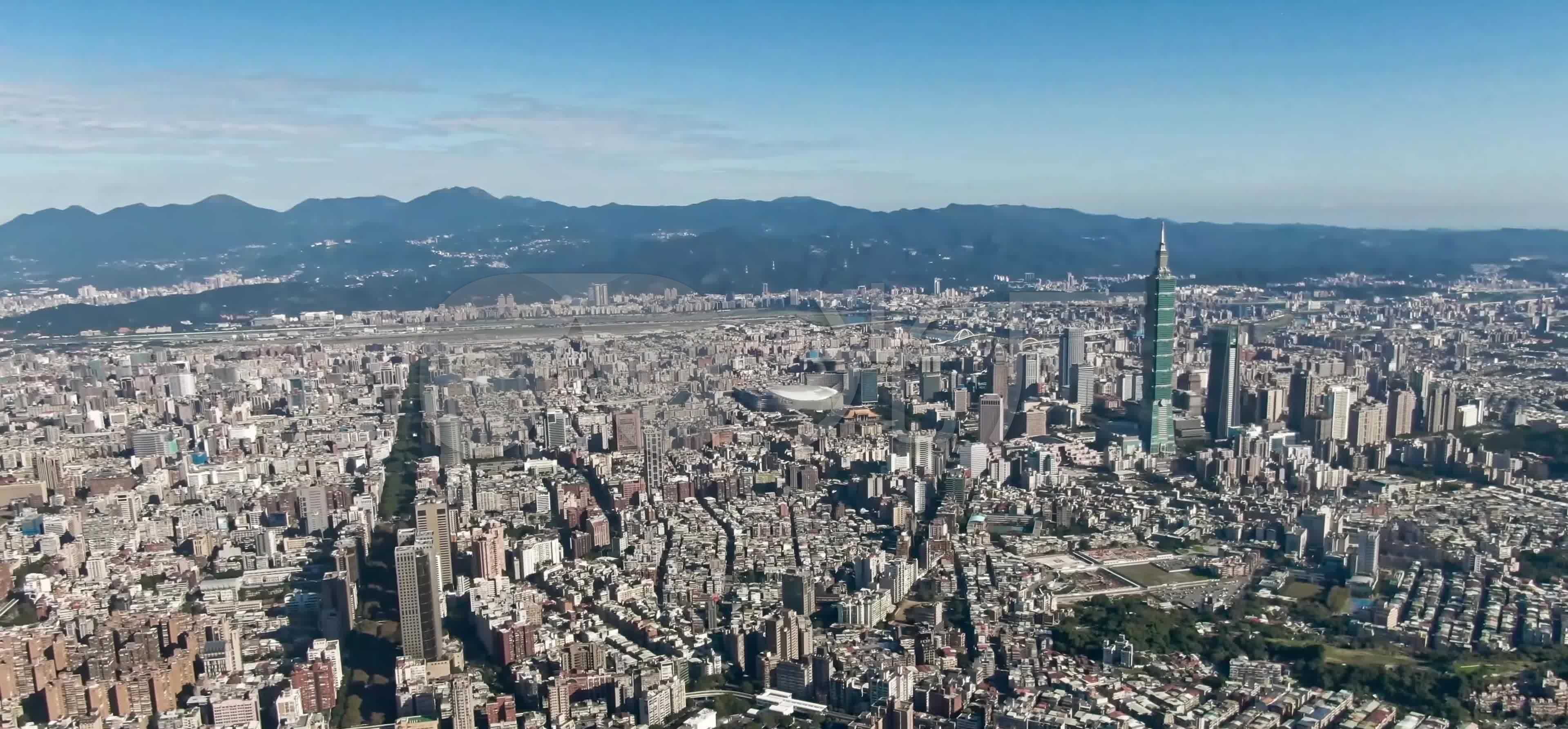 台北全景航拍_3840x1784_高清视频素材下载(编号:)