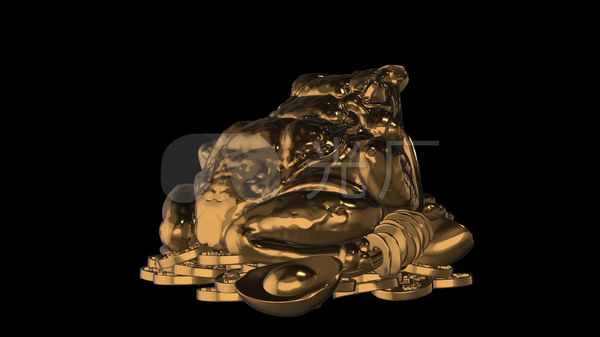 透明通道三足金蟾视频素材