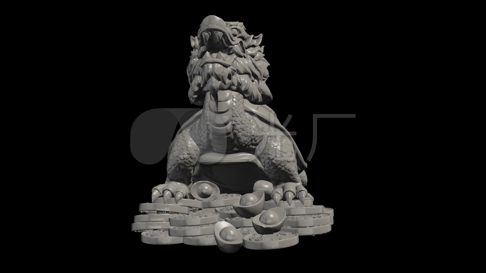透明通道可循环玄武神兽视频素材_1920x1080_高清视频