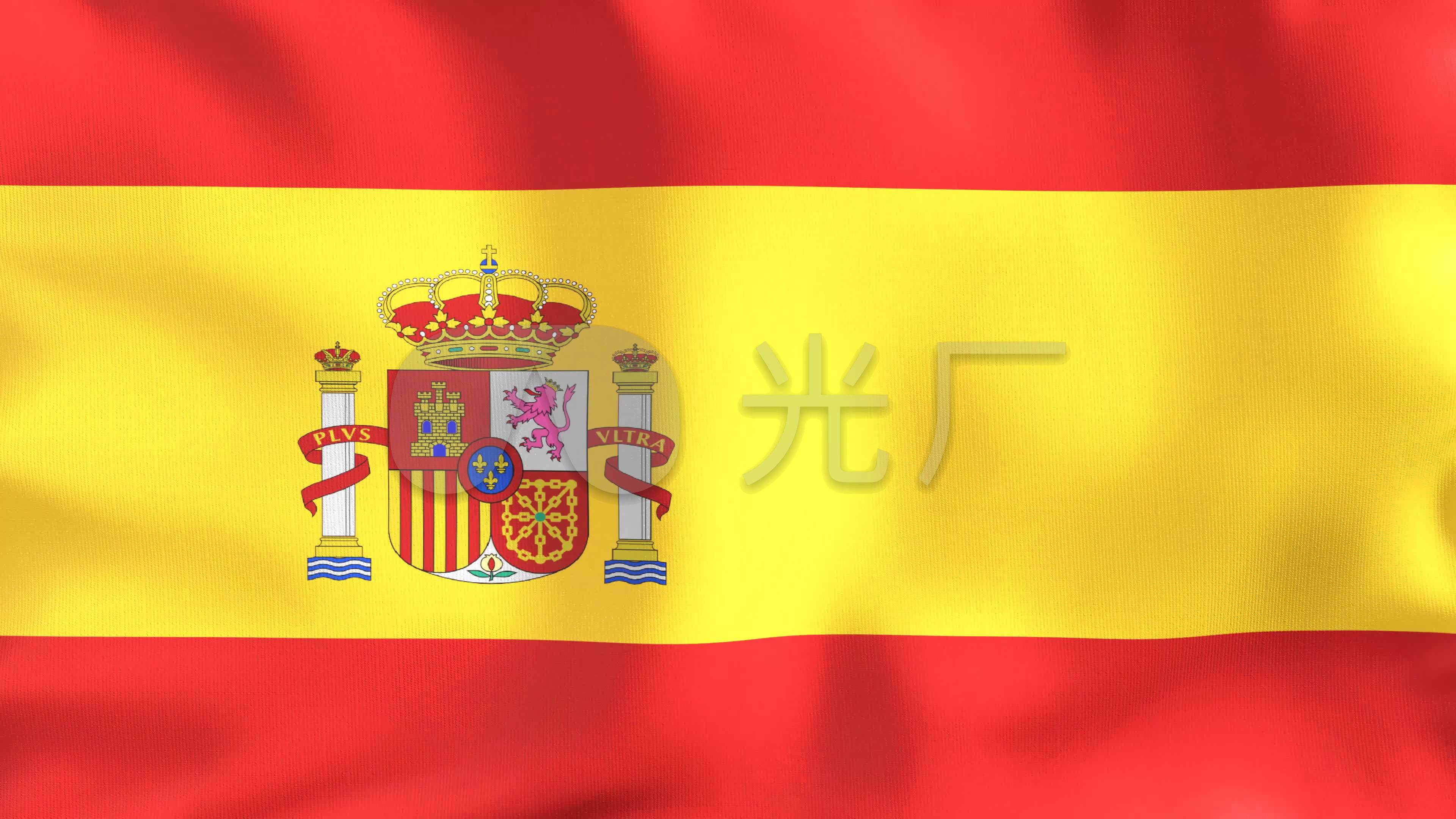 西班牙国旗飘扬国旗波浪状飘扬国旗_3840x2160_高清