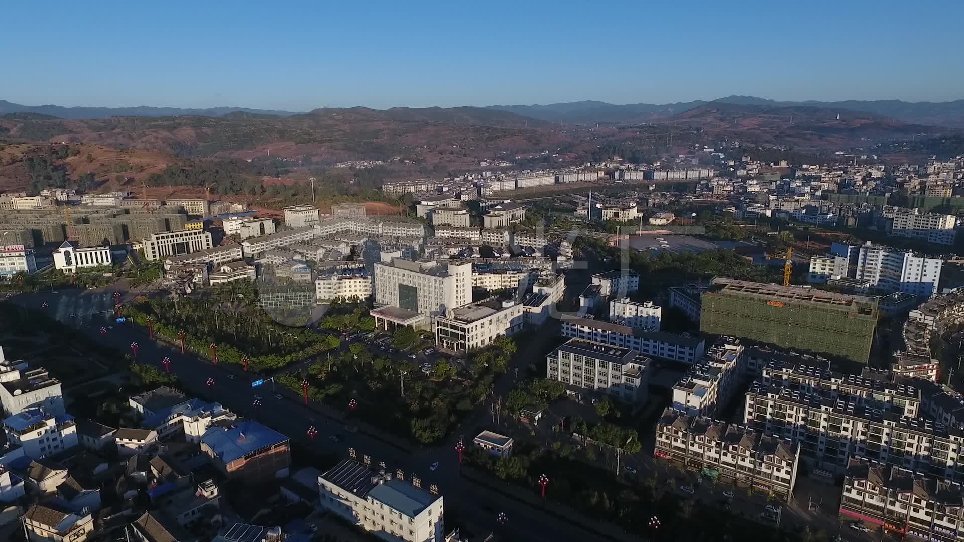 中国云南省永仁县县城航拍人文地_1920x1080_高清视频