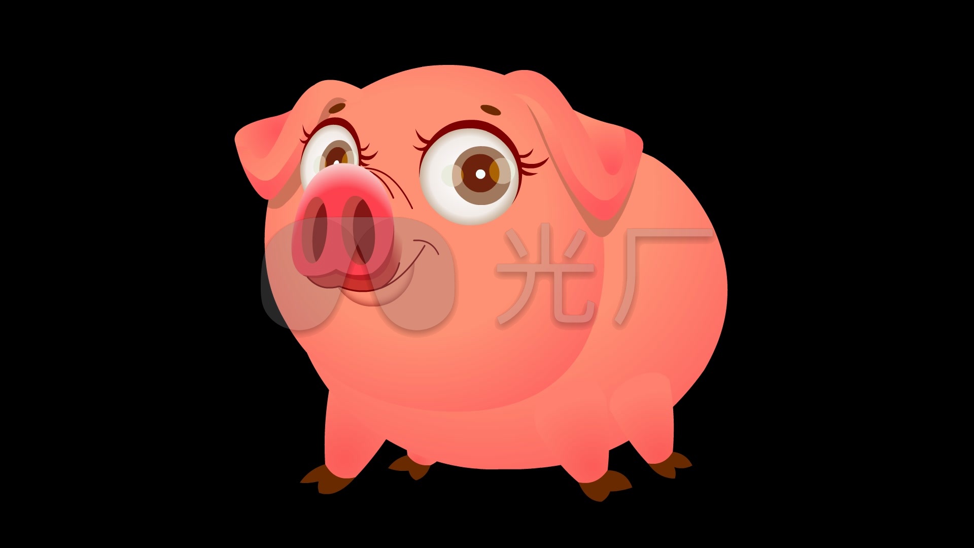 卡通猪动画循环带通道