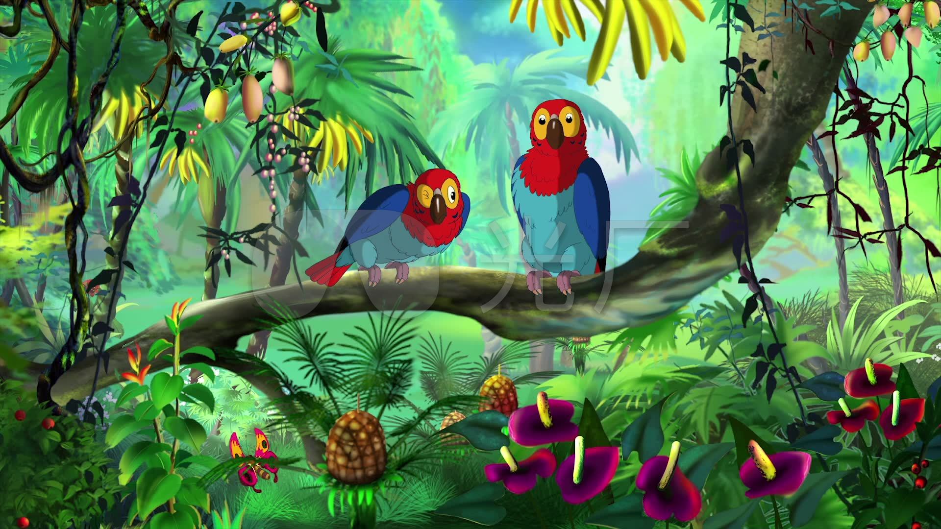 树林鸟卡通动画