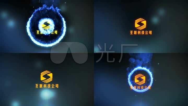 简洁大气圆形火焰logo片头模板