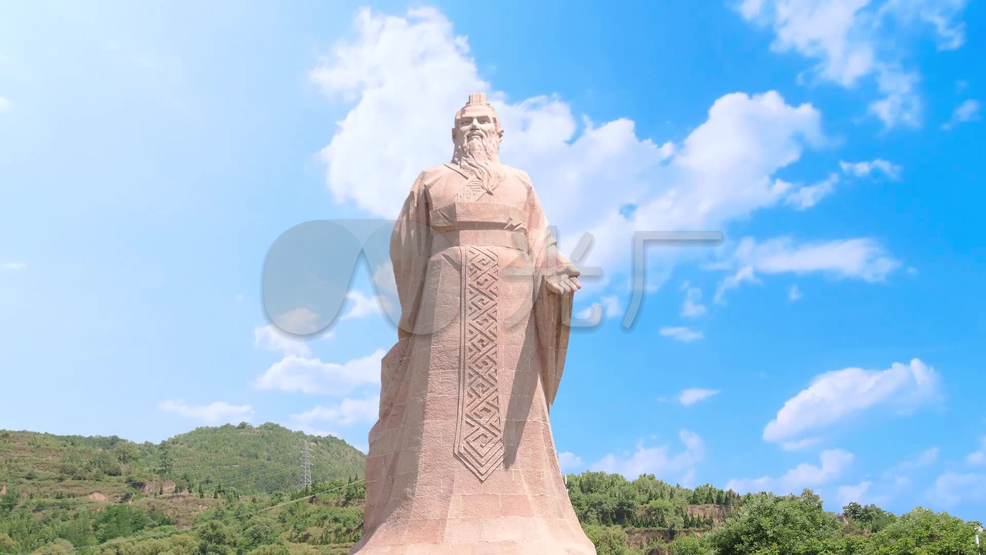 旬邑公刘雕塑古豳公刘雕塑_1920x1080_高清视频素材下载(编号:3120602
