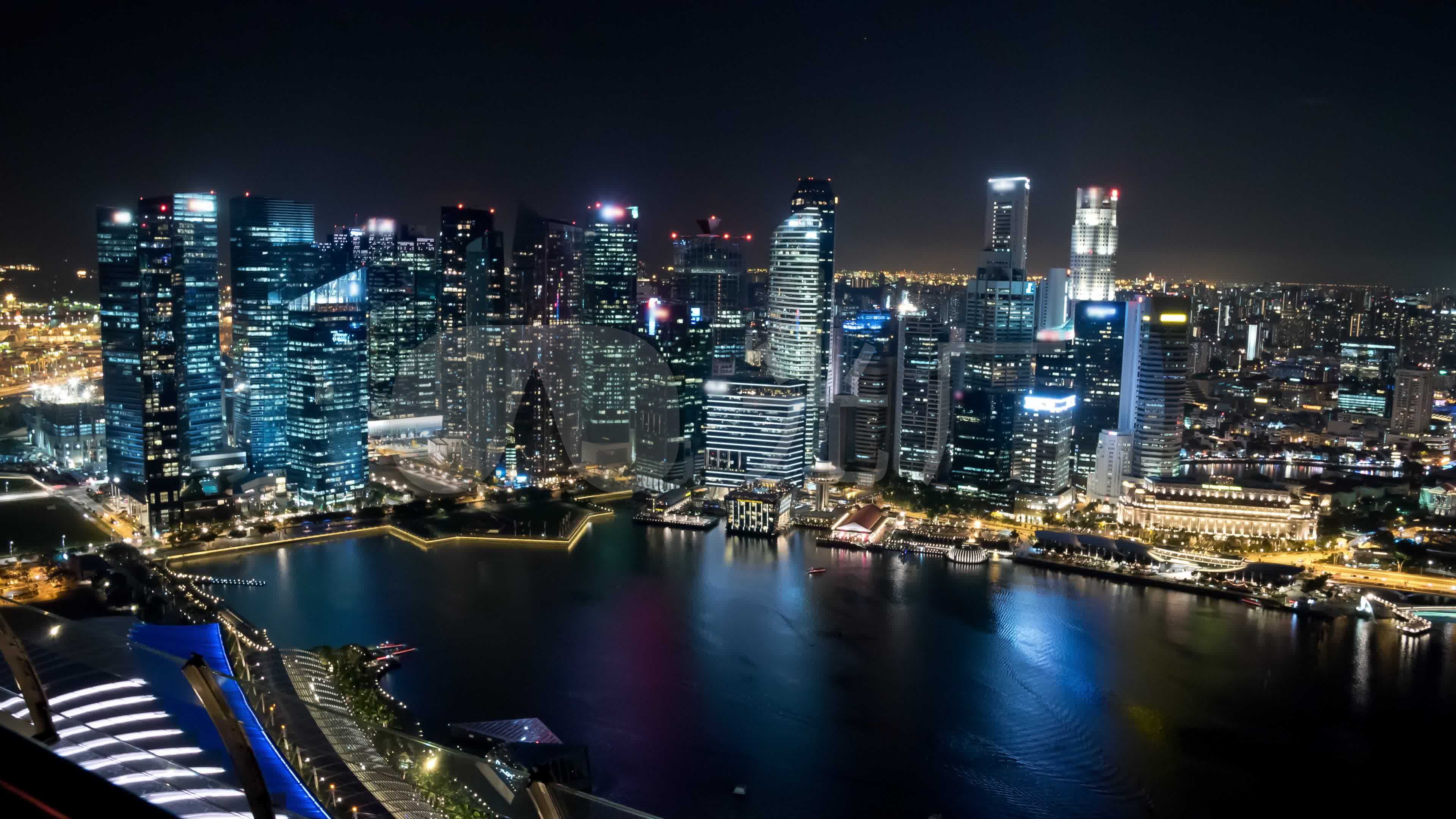 视频素材 实拍视频 景观人文 新加坡城市夜景  来自视频原始文件或