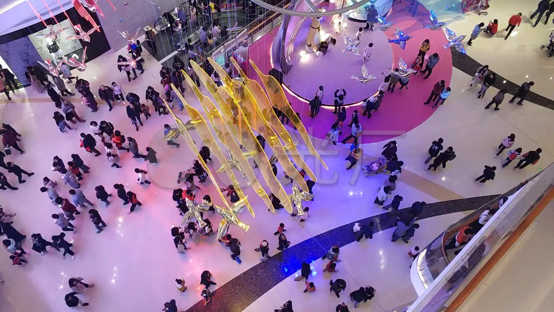 大型商场开业人流量快动作延时拍摄