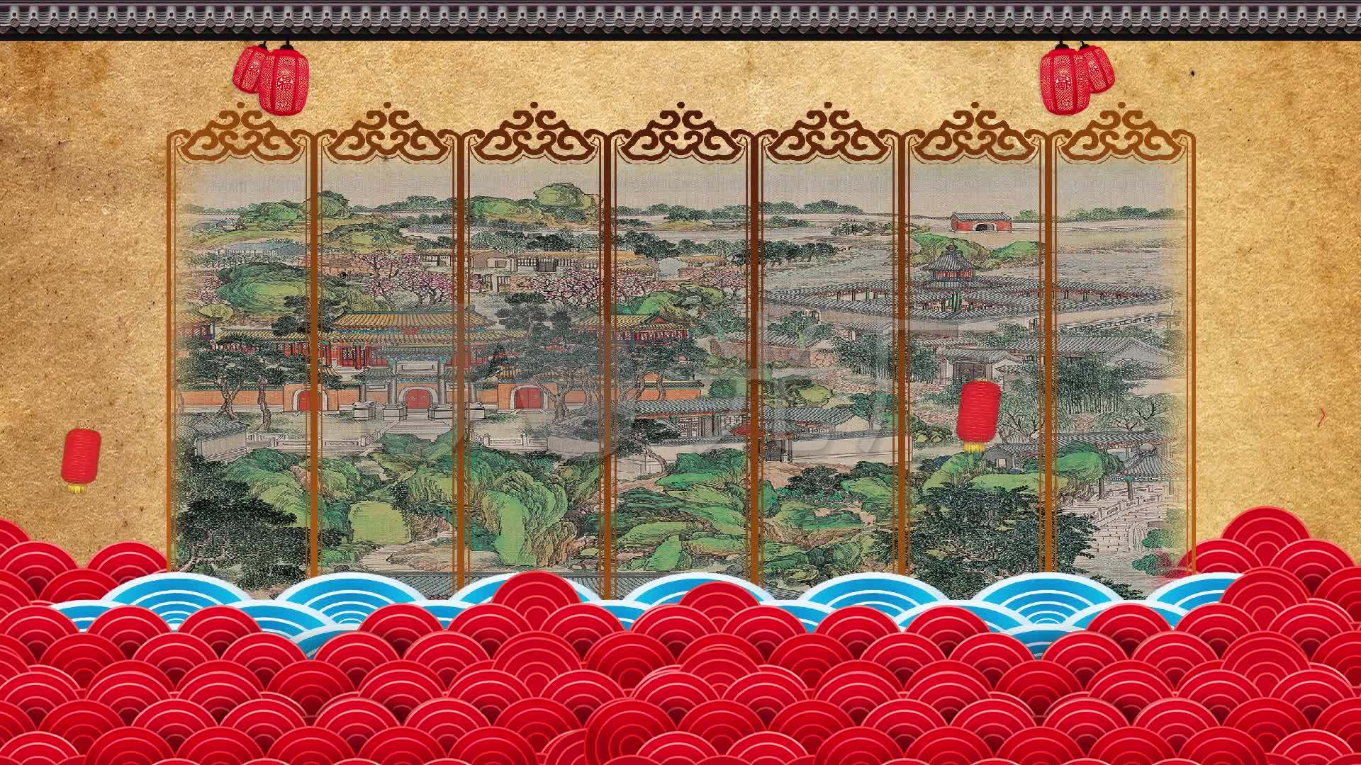 国风红楼梦戏曲表演led背景_1920x1080_高清视频素材下载(编号