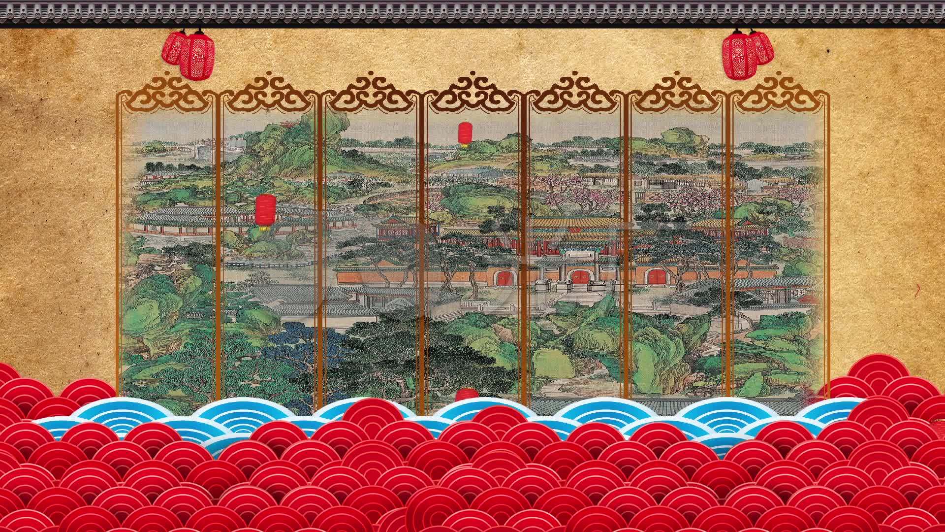 国风红楼梦戏曲表演led背景_1920x1080_高清视频素材下载(编号