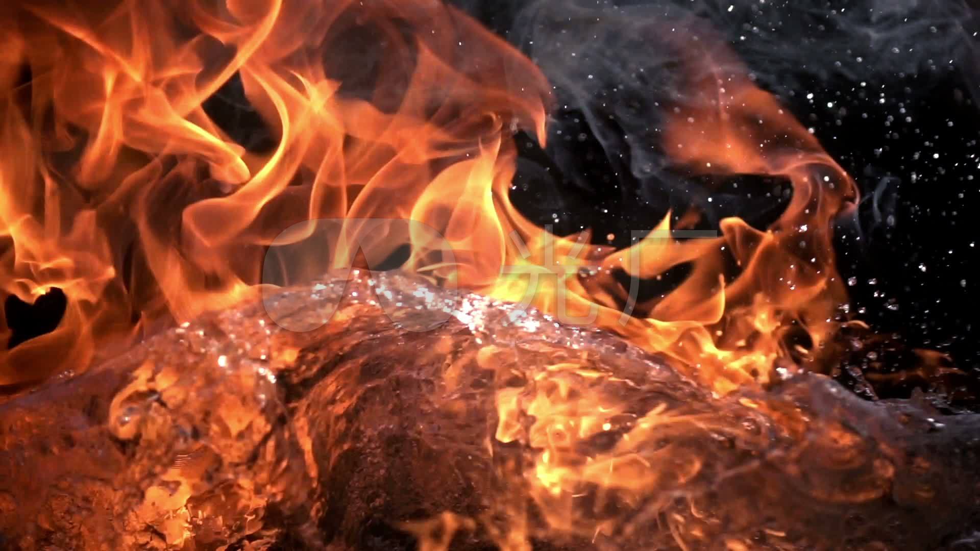 冰火交汇冰与火火焰动态背景_1920x1080_高清视频素材