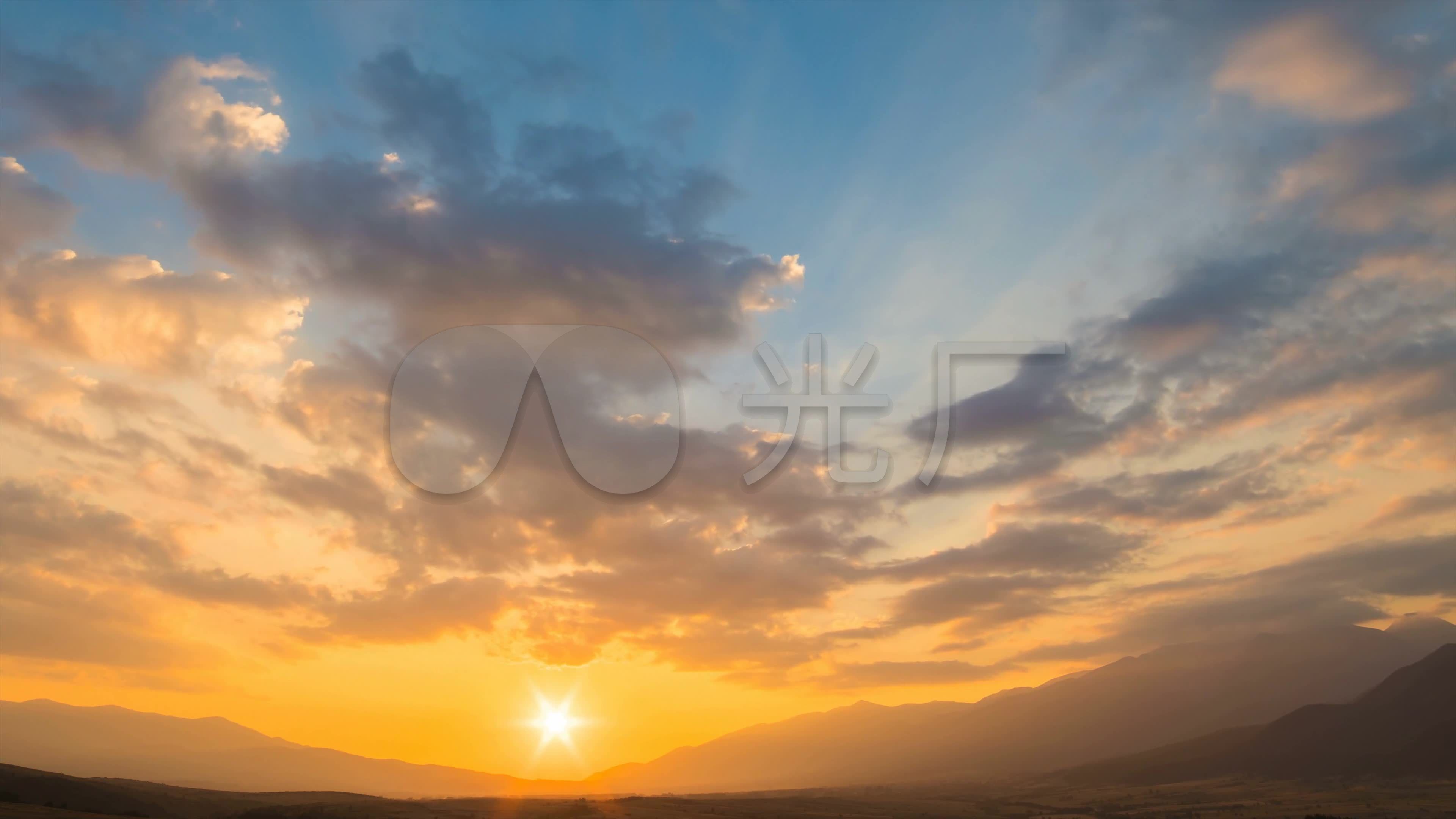 夕阳美景晚霞天空延时摄影云彩唯_3840x2160_高清视频