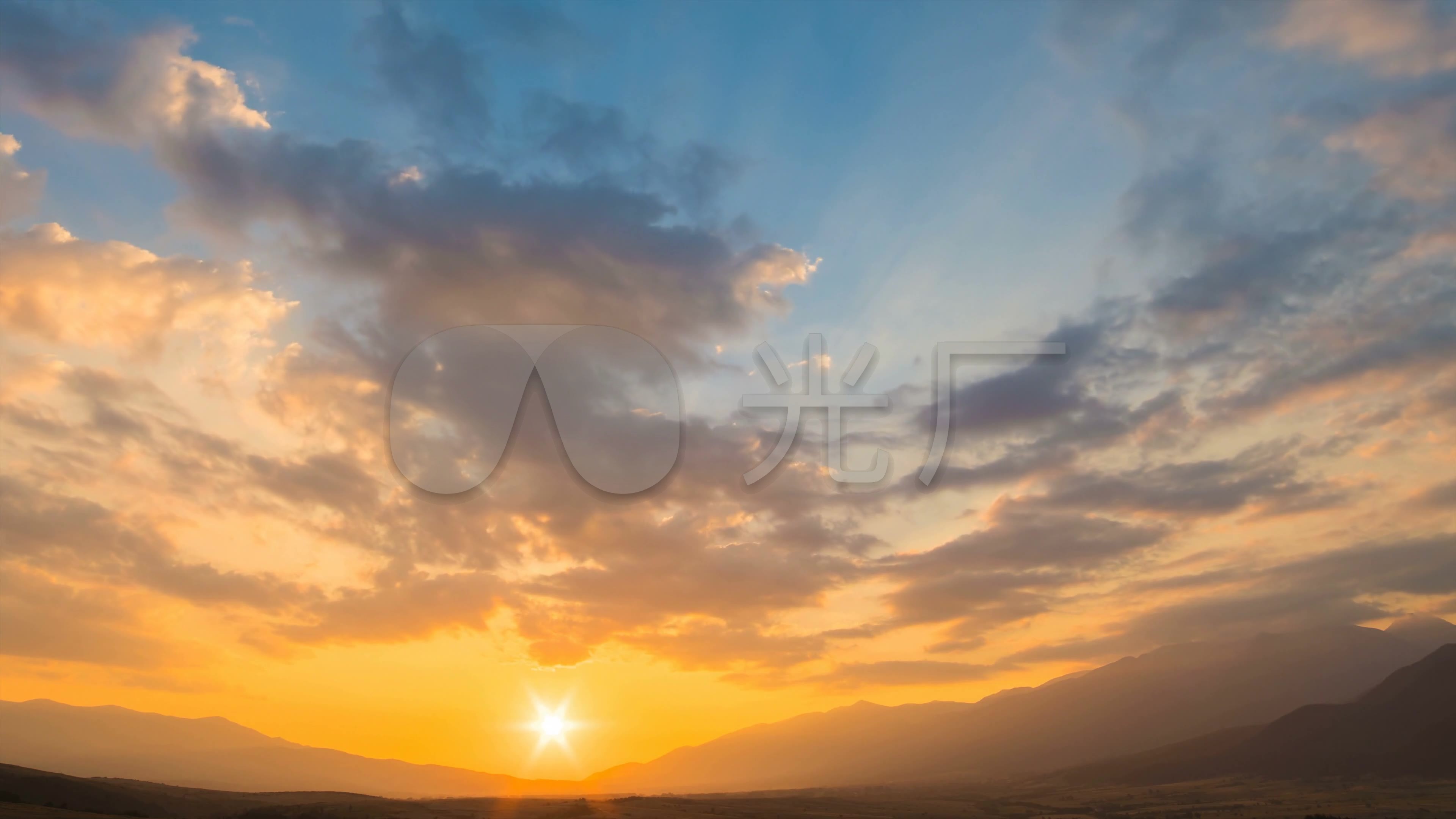 夕阳美景晚霞天空延时摄影云彩唯