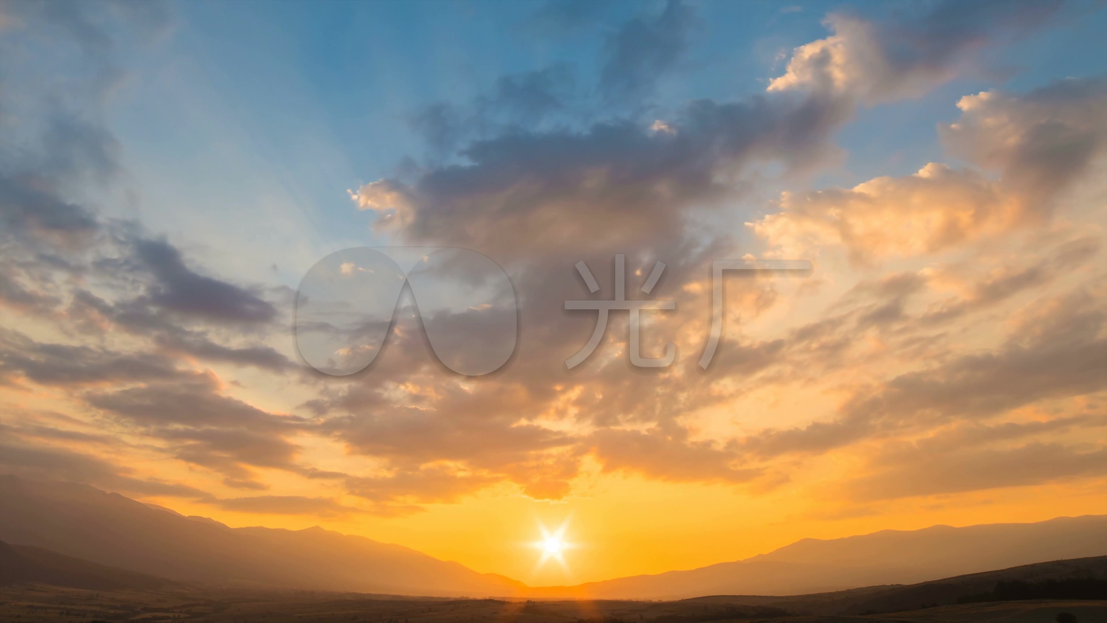 夕阳美景晚霞天空延时摄影_3840x2160_高清视频素材