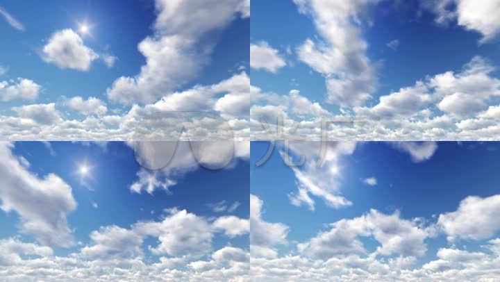高清明媚天空和云彩视频素材