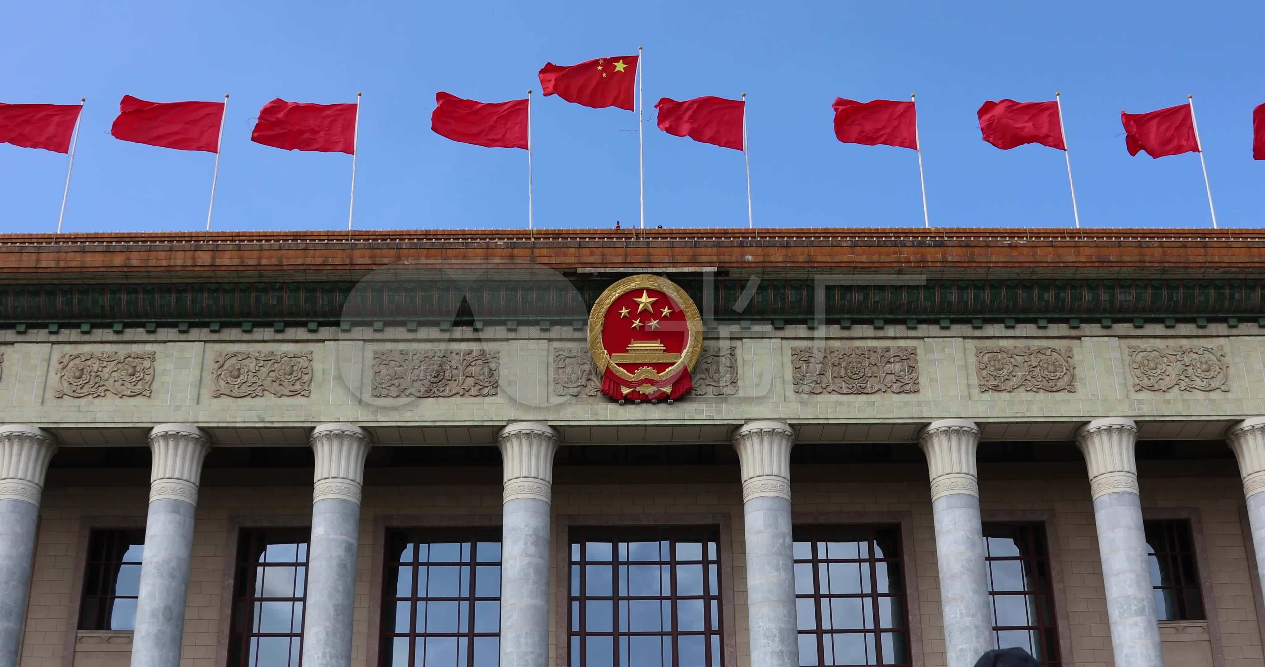 自拍北京天安门广场和人民大会堂_4096x2160_高清视频素材下载(编号
