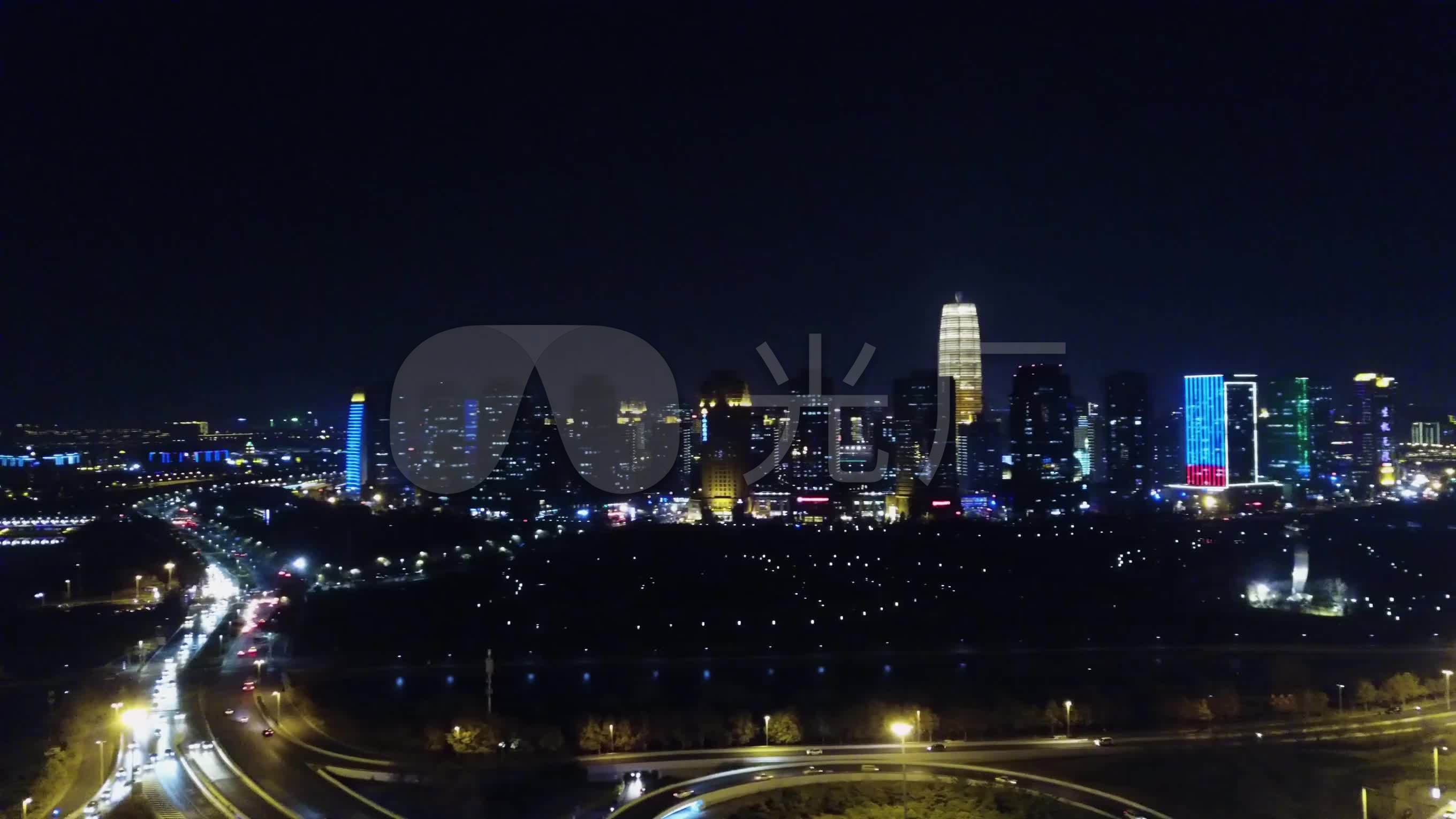 航拍郑州航拍河南城市风景城市夜景_27200_高清