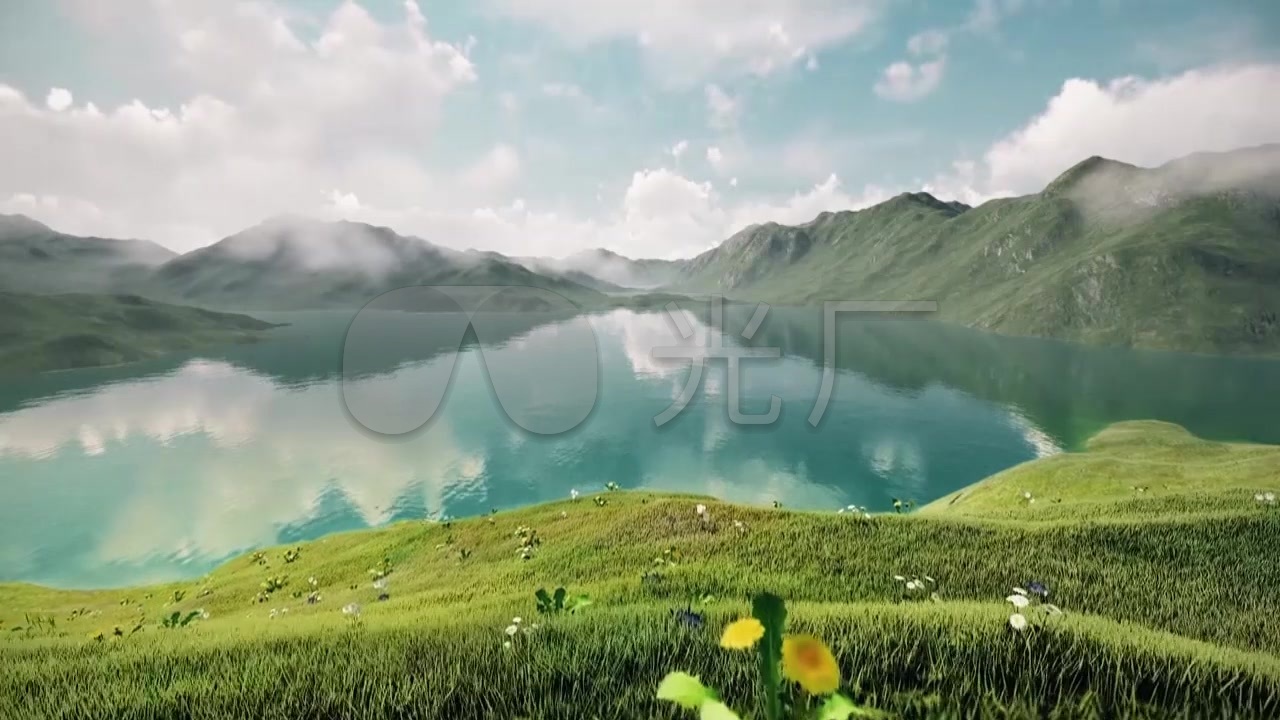 绿水青山_三维_1280x720_高清视频素材下载(编号:)