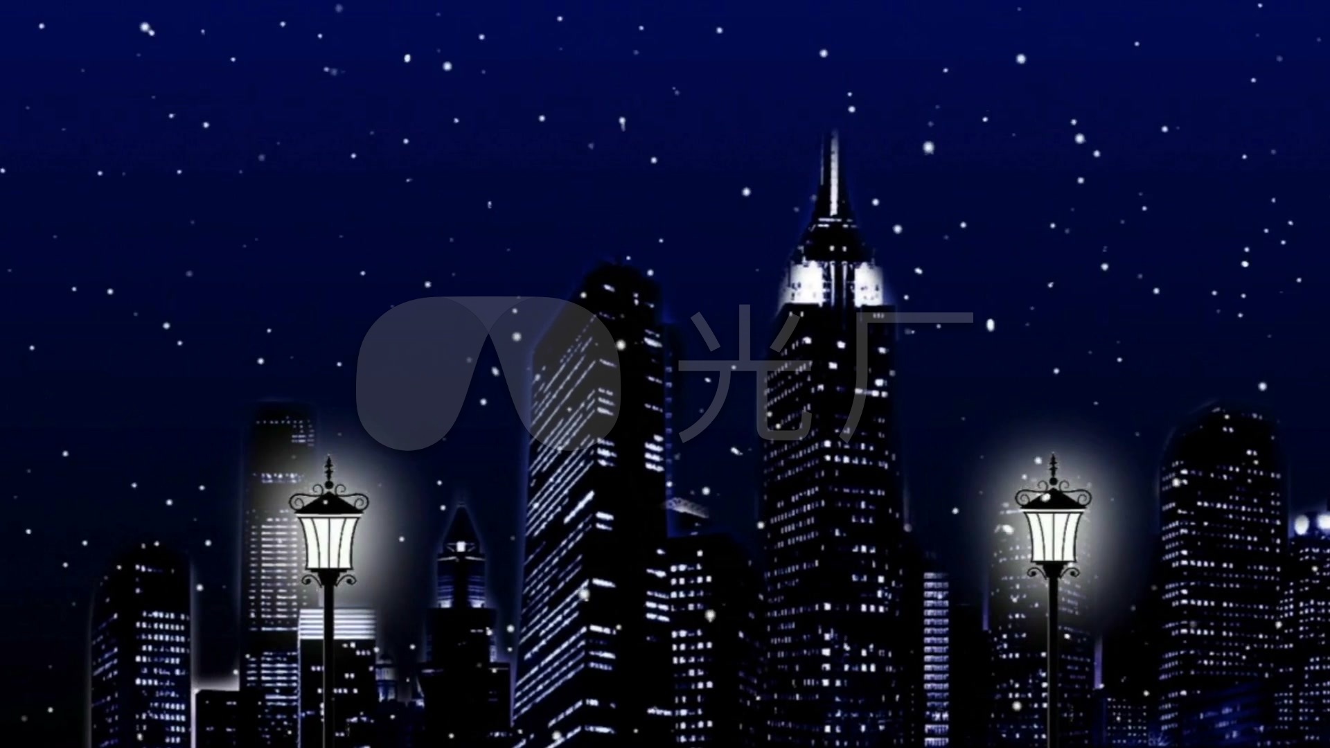 夜晚 星空 都市 城市 路灯