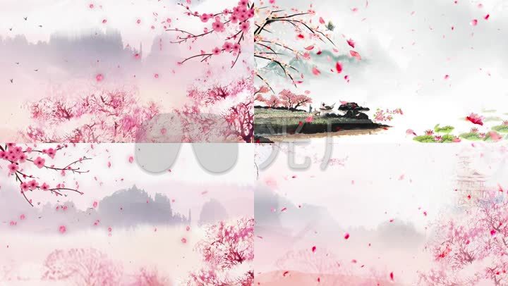 桃花源羽泉配乐成品歌曲背景视频背景舞台背景舞蹈背景水墨水墨山水