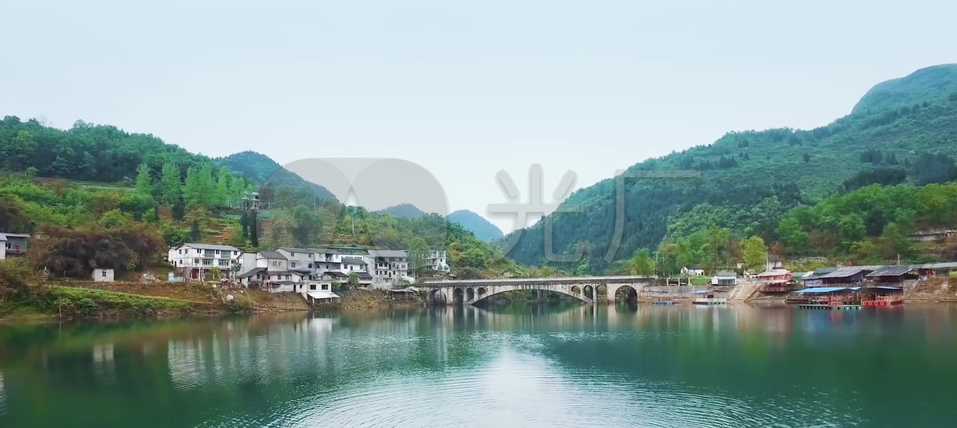 贵州省遵义正安县风光航拍素材_1920x860_高清视频(:)