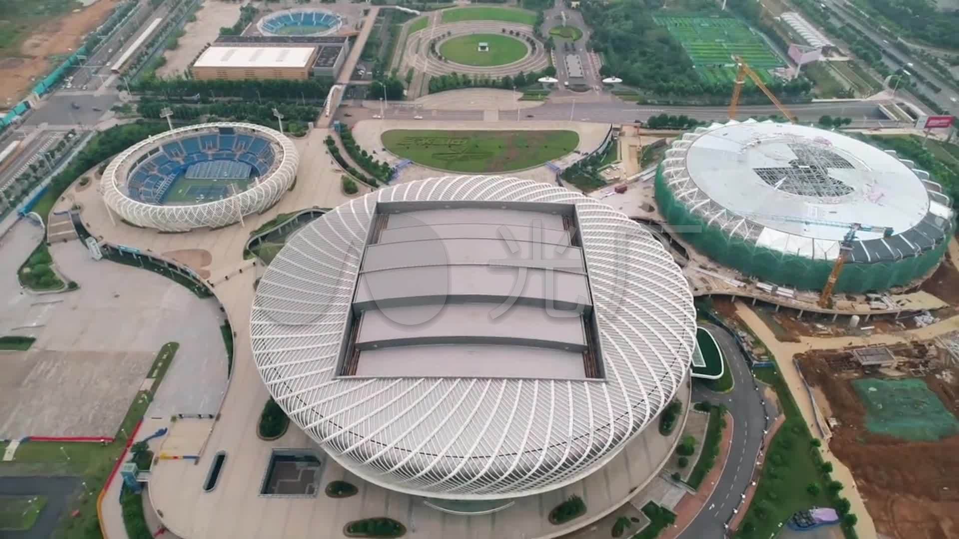 武汉光谷国际网球中心航拍_1920x1080_高清视频素材