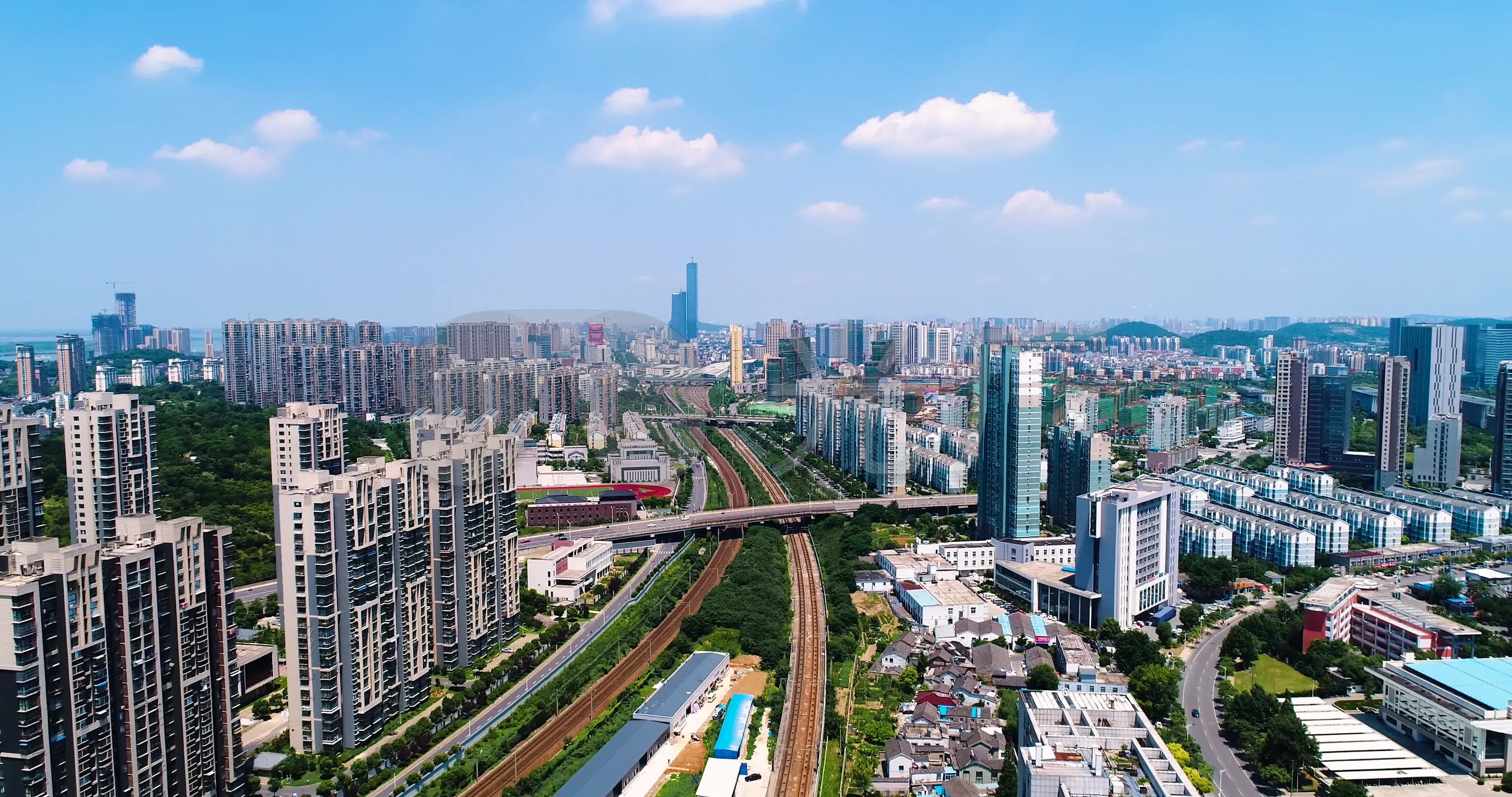 镇江城市高楼航拍4k_4096x2160_高清视频素材下载(:)