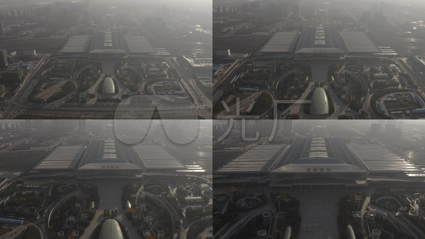 4k-log南昌西站航拍南昌高铁站