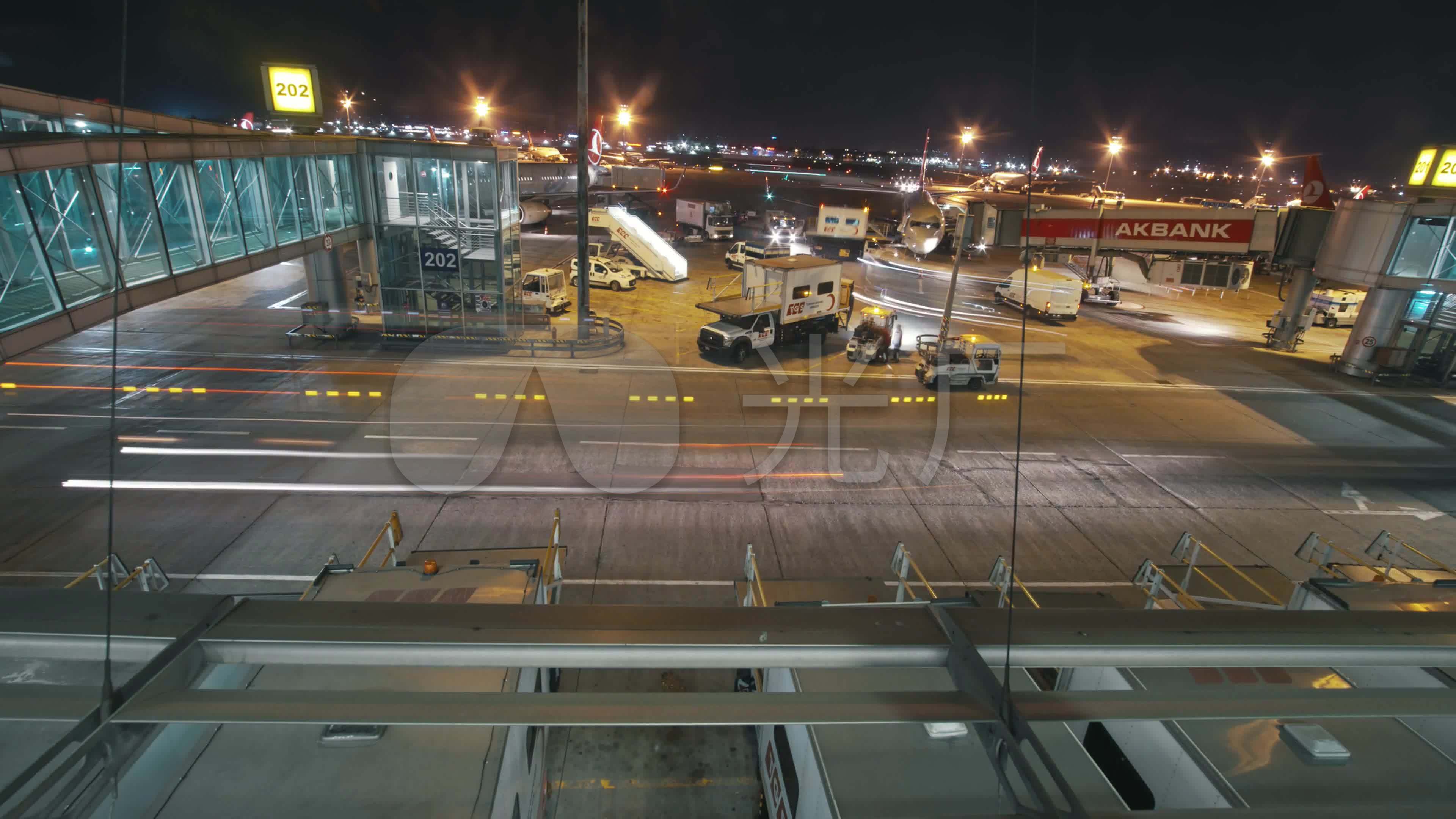 夜晚机场机场机场素材机场夜景_3840x2160_高清视频