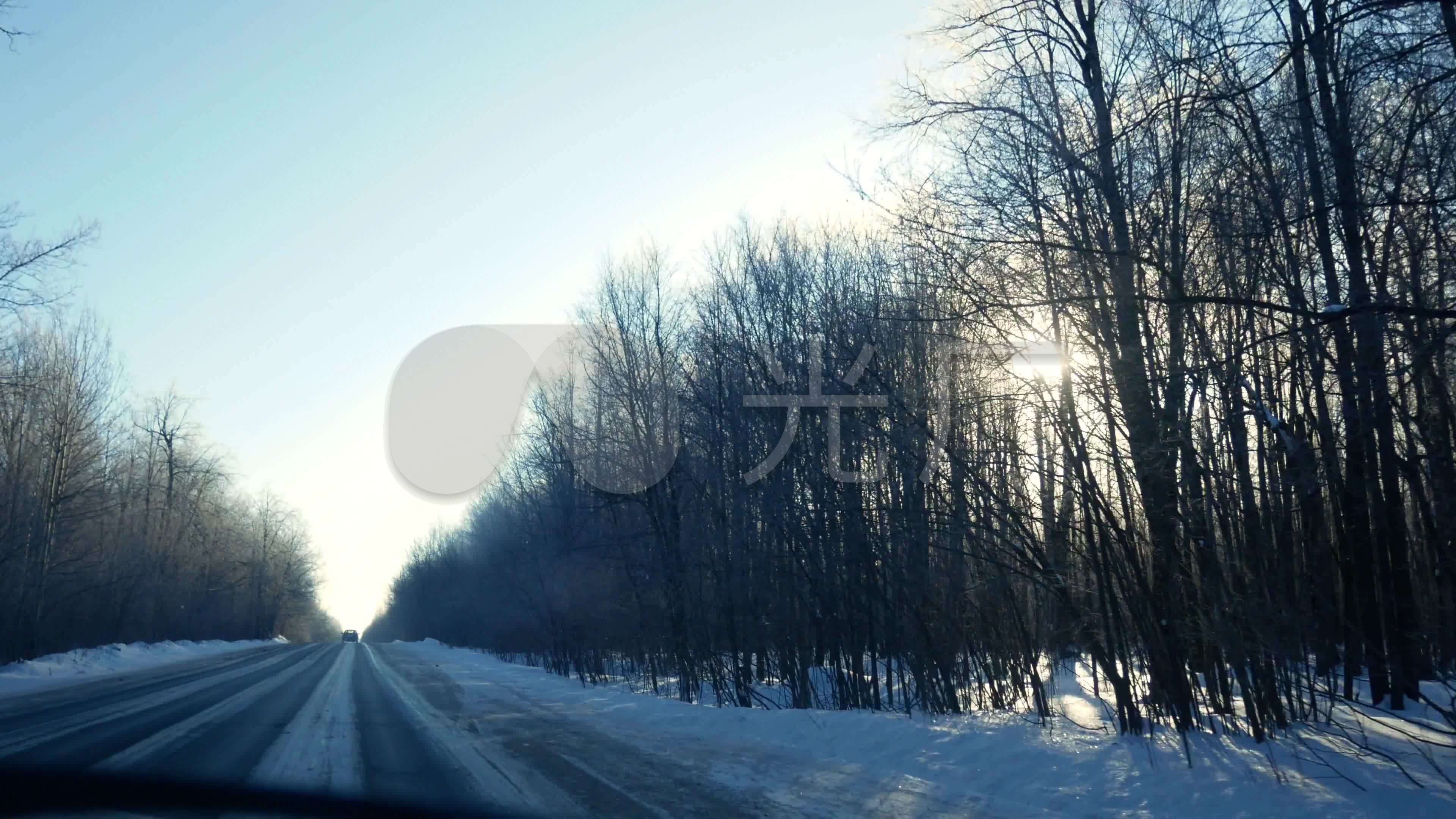 雪地公路风雪暴风雪_3840x2160_高清视频素材下载(:)