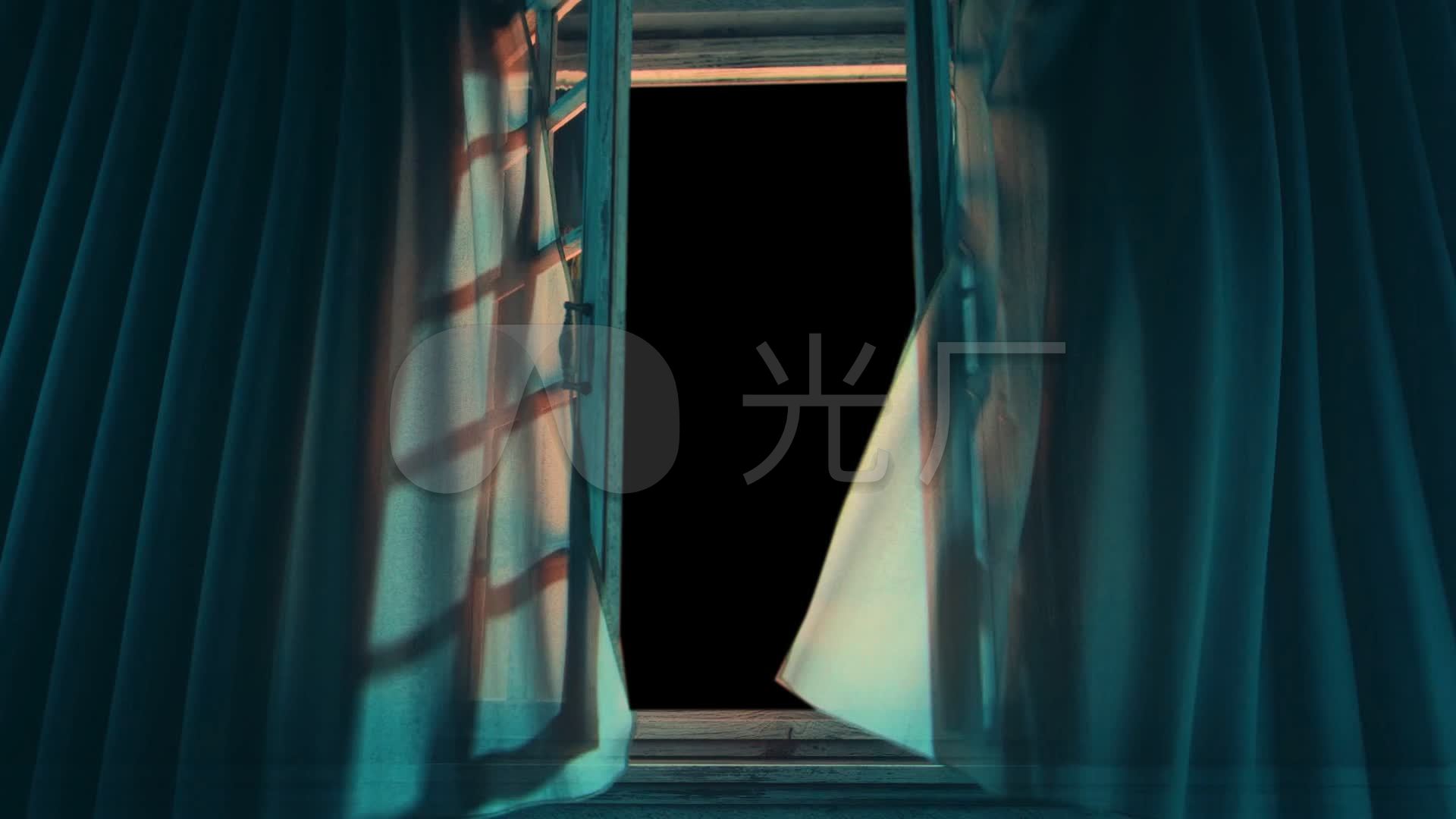窗户开窗动画窗帘_1920x1080_高清视频素材下载(编号