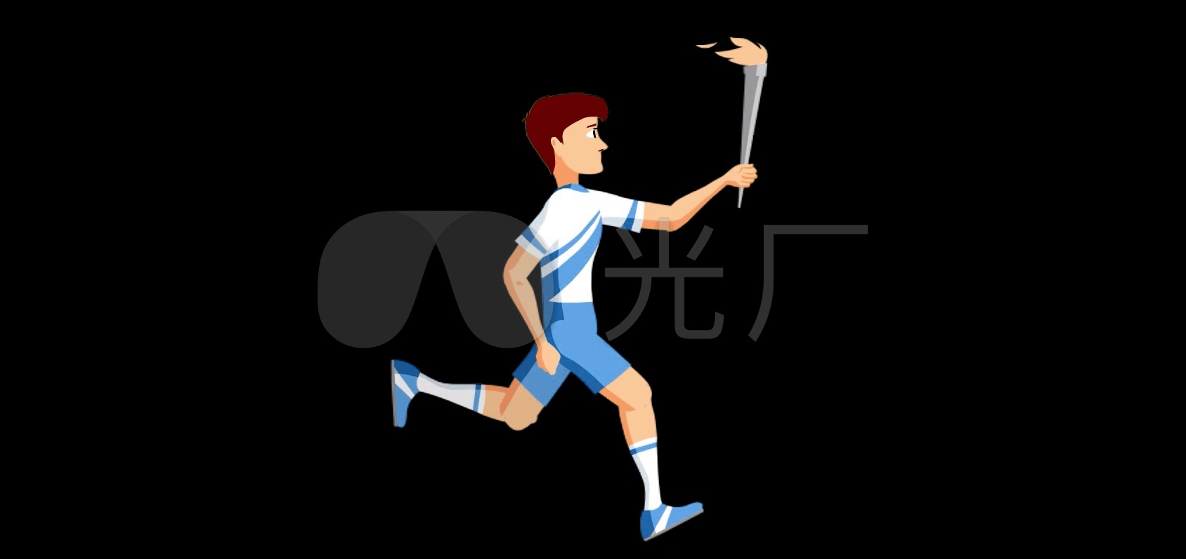 带通道奔跑火炬手_1688x796_高清视频素材下载(编号:)