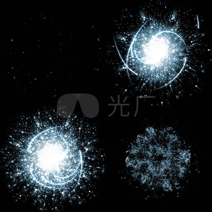 粒子线条能量汇聚爆开