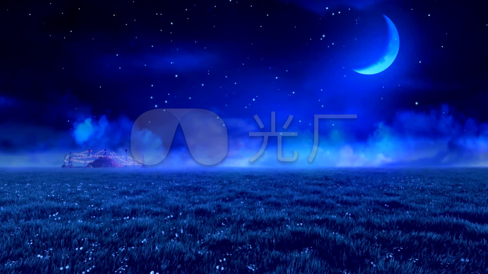 月夜色唯美草原