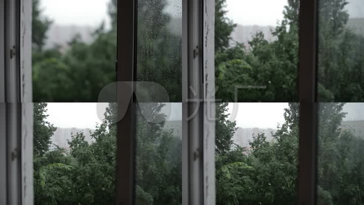 窗外下雨